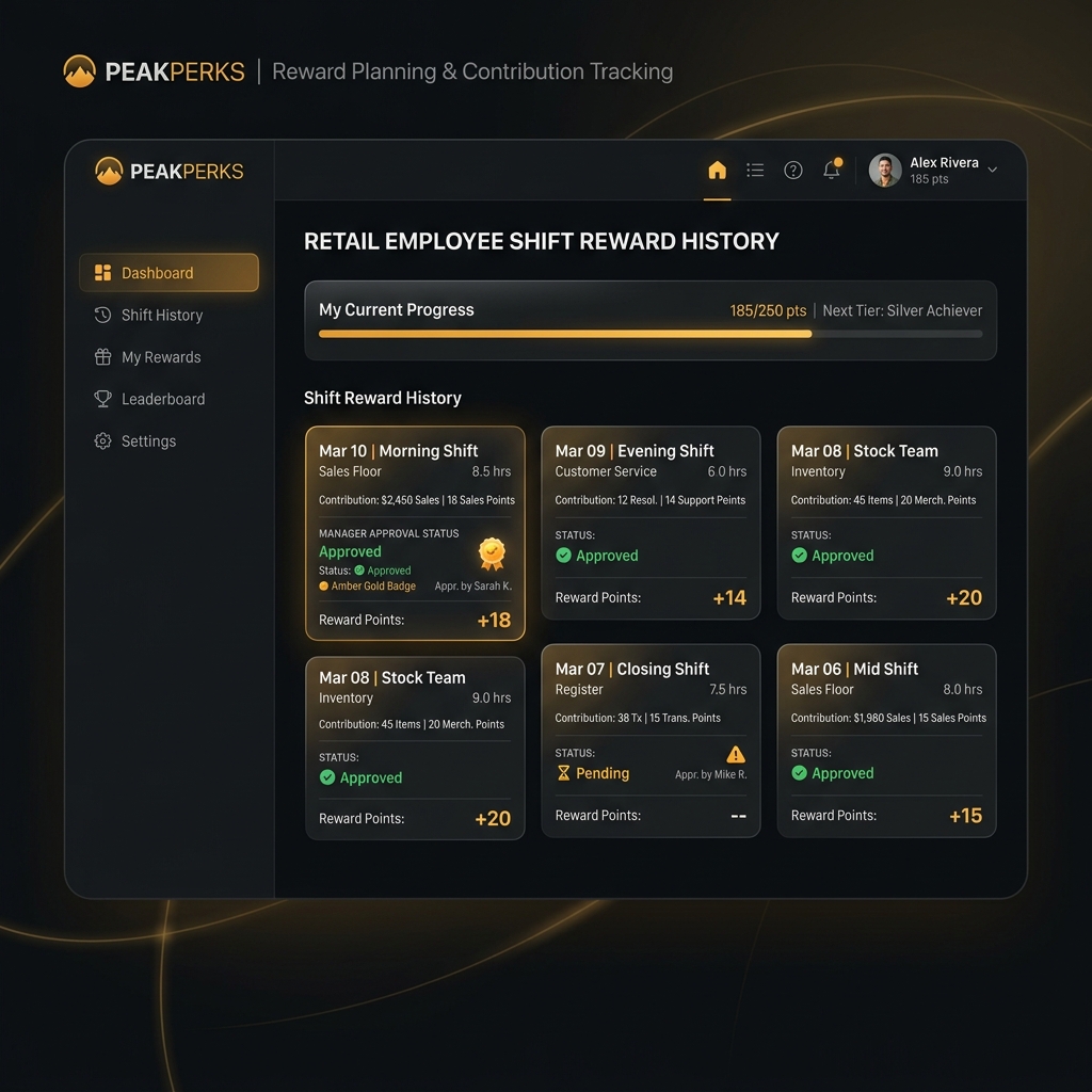 Reward Planning & History Interface