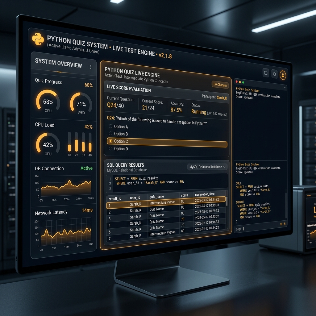 Python Quiz Terminal & Engine Interface Showcase